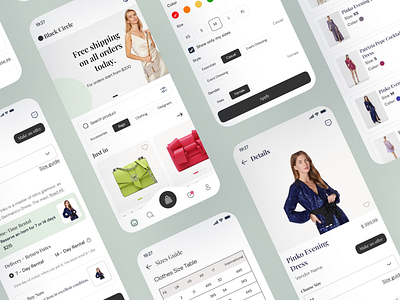 UI/UX for E-commerce Fashion Mobile App Resale & Rent Clothes ai bag cart clothes dress e commerce fashion figma mobile app design mobile ui rent resale shop uiuxdesign web