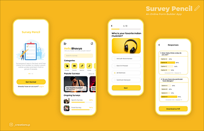Survey APP UI Design app design app ui design mobile app design survey app design survey app ui design uiux design