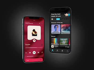 A music player for mobile app app dailyui dark dashboard design list media minimal mobile music music app ui kit music player pause play player song streaming ui ux