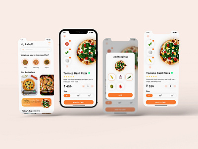 Make Your Own Pizza APP Design app ui design mobile app design pizza order app pizza ordering app pizza ordering app design uiux design