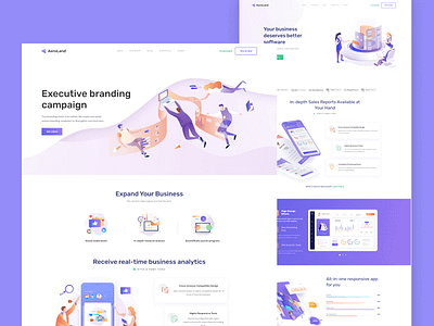 React JS App & Sass Landing Page Template - Aeroland clean modern responsive saas template