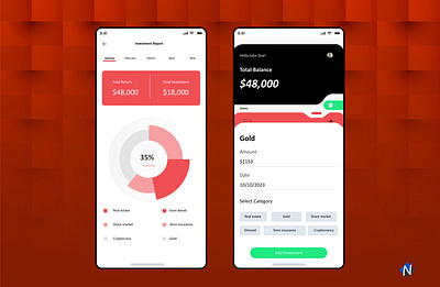 Investment App Design by Nevina Infotech animation branding design fintech investment app ui