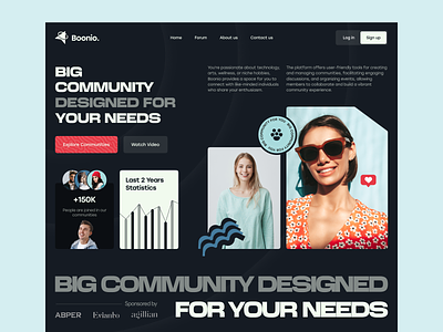 Community Website Landing Page Concept community concept content design discord donating forum landing page learning members user experience users ux ux design web design