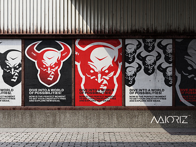 Aggressive Dark Devil Logotype brand branding character design graphic design illustration logo logo design logotype negative space poster