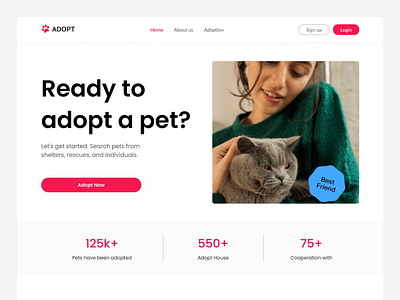 Adopt Web adopt animal pet ui uiux ux website