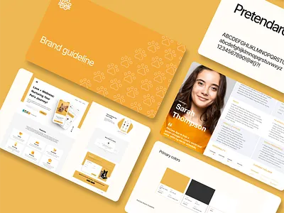 PetCare Brand Guideline app brandguideline branding casestudy design home landingpage logo mobile mockup onboarding persona pet presentation typography ui ux web