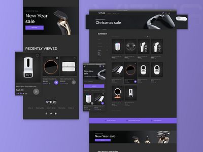 Vitus. Online Store design desktop e commerce online store site uiux web design website