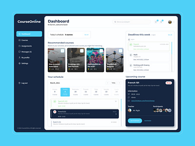 Dashboard UI Design For Online Course Completion dashboard design dashboard ui design