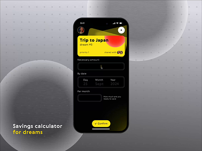 App interface concept for savings animation appllication calculation dailyui graphic design interface product design ui ux