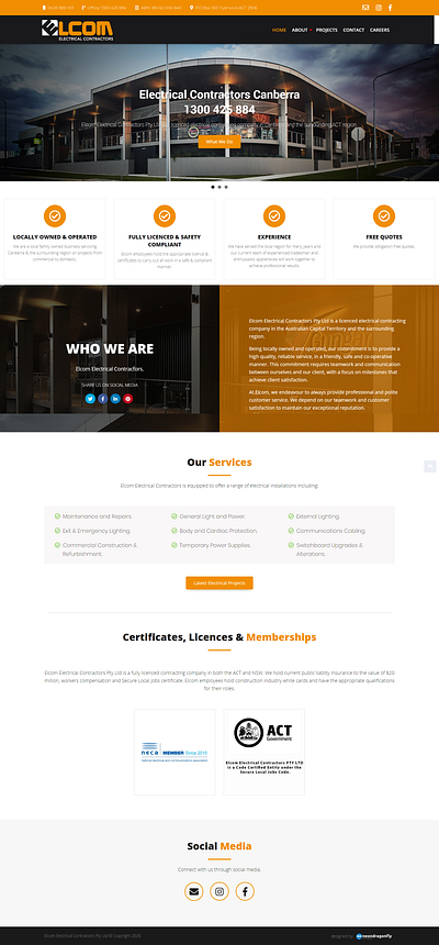 Web Design Project for local Electrical Contractor localwebdesign tradiewebdesign websitedesign