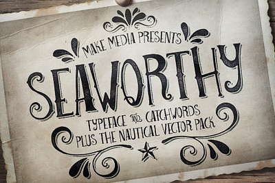 Seaworthy Typeface & Nautical Pack Free Download anchor boat bottles crab elements hand drawn illustration lobster logo nautical ocean rope sailor sea sea shell type typeface vector whale