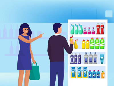 Motion Cuts 963 | MonkeyBusiness animation animation 2d animation after effects clean cleaning design illustration motion motion design motion graphics product retail shelf shelves store