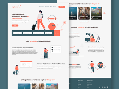 AI Travel Planner Website app design design figma travel app travel website deisgn ui ui ux ui ux design uiux user interface ux website design website ui