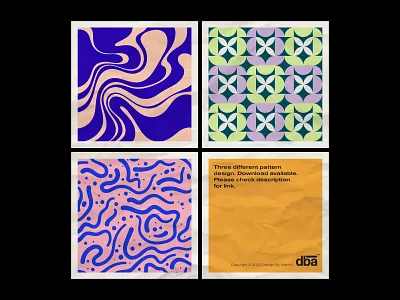 Three Abstract Pattern Design abstract pattern book cover flower flowral geometric joyful line modern pattern pattern pattern design trendy color wavy