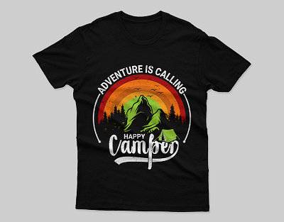 camping t shirt design project abstract tree apparel camp camper campfire camping camping night classic lake life quotes motivational quotes night outdoor adventure shirts quality quote t shirt tree type typography vintage adventure logo