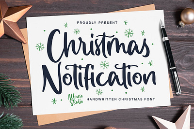 Christmas Notification Font alphabet calligraphy font christmas font craft font crafting font logotype merry christmas merry christmas design merry christmas text modern calligraphy modern font typeface typography logotype