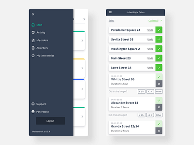 Meisterwerk – Time & Task Tracking ui