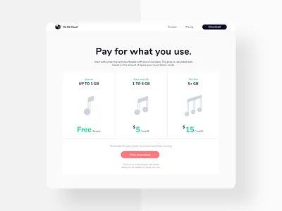 My DJ Pool – Pricing Plans app design ui ux