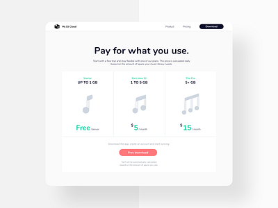 My DJ Pool – Pricing Plans app design ui ux