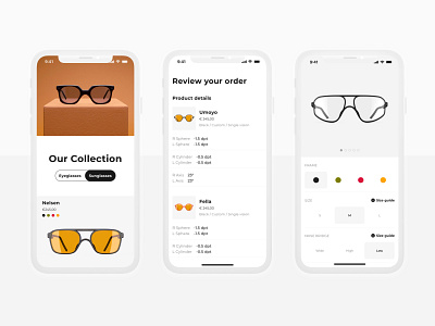 REFRAMD – Custom Eyewear Online Store app design ui ux