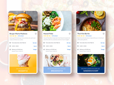 DISH Order - Restaurant Details & Special Offers app design ui ux