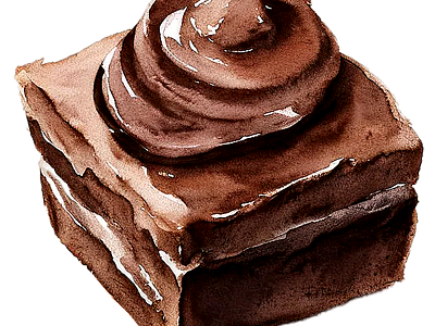 Chocolate cake watercolour clip art chocolate cake clip art fashion life and tlc watercolour