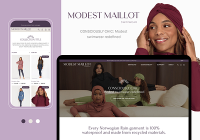 Modest Maillot branding design ecommerce elogic luxury store ui web design
