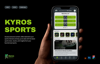 Kyros Sports - Mobile App branding graphic design ui