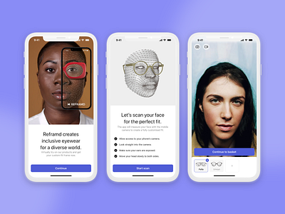 REFRAMD – Custom Eyewear Online Store app design ui ux