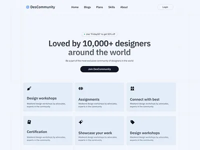 Landing Page - Header Section branding community community website design landing page product design typography ui ux web design
