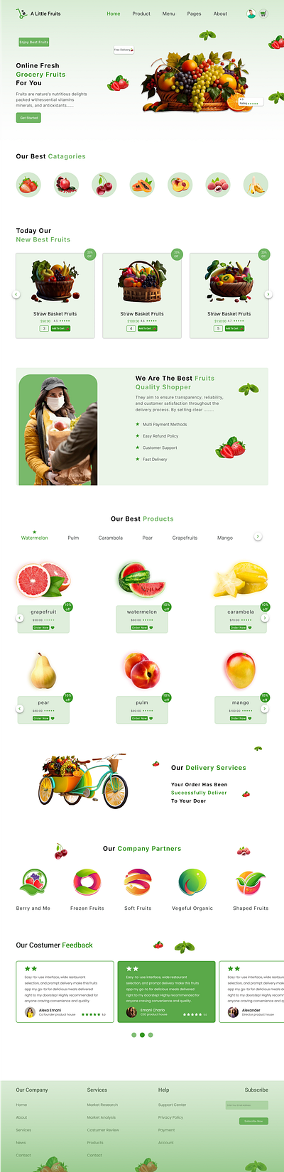 fruits landing page adobe design figma graphic design illustration ui