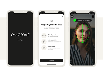One of One - Scan your face with a phone camera app design ui ux