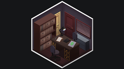 Archivist office 2d clip studio paint illustration office