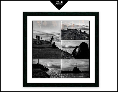 Montevideo Coastal BW Prints art prints black and white collage home decor montevideo noir photography prints uruguay