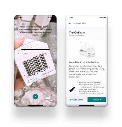 Recycling App app graphic design mobile ui