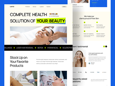 Med spa website homepage design beauty branding care design health logo medical online spa ui ux