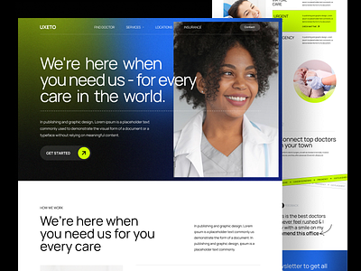 Medical healthcare website landing page branding design health care logo medical online ui ux
