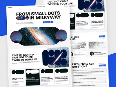 galaxyvhcl - Space Tourism Landing Page Design 🌎 agency black white clean design figma futuristic galaxy landing page planet rocket space ui design user interface web design website white