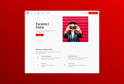 Vodafone Iceland branding clean design product ui