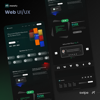 Monofy Web UI/UX Design design graphic design ui ux web design