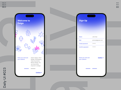 Daily UI 023 - Onboarding 023 23 app application blue branding challenge creativity daily dailyui dailyuichallenge design graphic design media mobile social ui ux