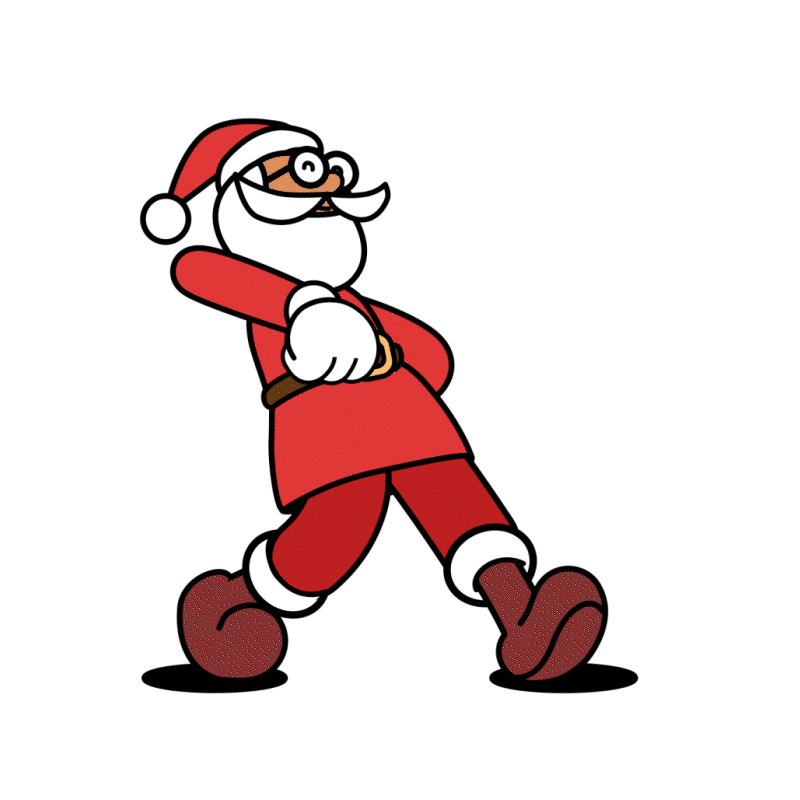 Happy Santa Claus walk cycle animation cartoon character christmas illustration motion graphics newyear vector walkcycle