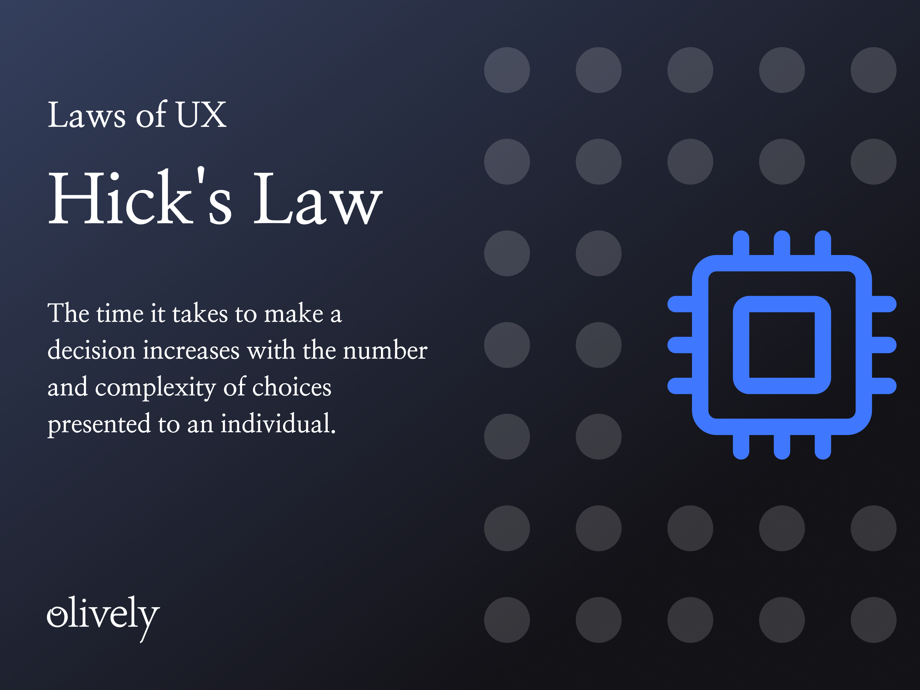 Hick's Law - The Laws of UX design educational mobile product design psychology ui ui design user experience ux webdesign website