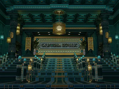 California Republic - (Altar Alt. 1 -Midnight) 3d 3d art altar architecture art art direction artist building c4d california catholic chandelier cinema cinema4d design digital art elegant interior museum sculpting