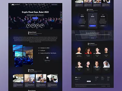 Crypto Event Landing Page crypto dark dark mode dark theme event landing page