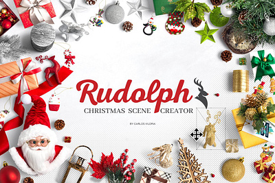 Rudolph Christmas Scene Creator christmas christmas card christmas creator christmas envelope christmas flyer christmas mockup christmas moodboard christmas poster flyer greeting card mock up mockup poster reno scene xmas