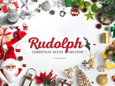 Rudolph Christmas Scene Creator christmas christmas card christmas creator christmas envelope christmas flyer christmas mockup christmas moodboard christmas poster flyer greeting card mock up mockup poster reno scene xmas