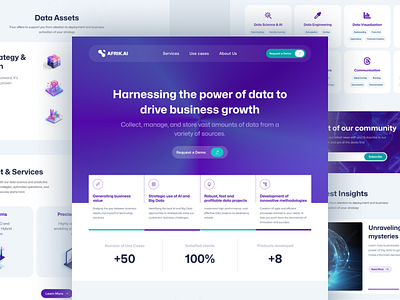 DATA Startup - Landing Page 3d icon ai branding business clean data data driven data science design landing landing page landingpage page startup ui ux web