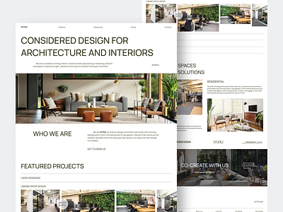 Interior Design Agency Website aesthetics clean design fireart grid interior photo ui ux