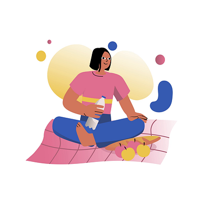 Simple pleasure 2d alone animation calm design flat illustration man metime motion peace quiet reflection selflove serenity solitude tranquility woman